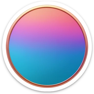 
One coin color in in gradient of turquoise, blue, pink, purple, and coral sticker