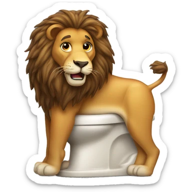 Lion pooping sticker