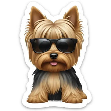 Yorkie with sunglasses sticker