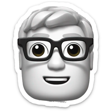 Lego head with glasses sticker