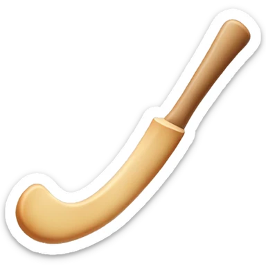 Piece of bread with long hair and a hockey stick sticker