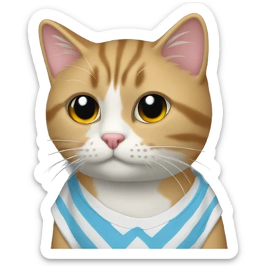 gato con camiseta de argentina tomando mate sticker