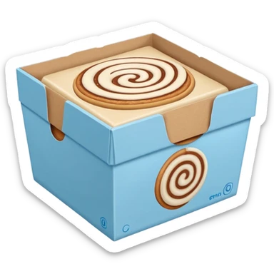 light blue cinnabon box sticker