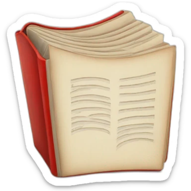 open book with a red 6 circled in it with some text lines under it sticker