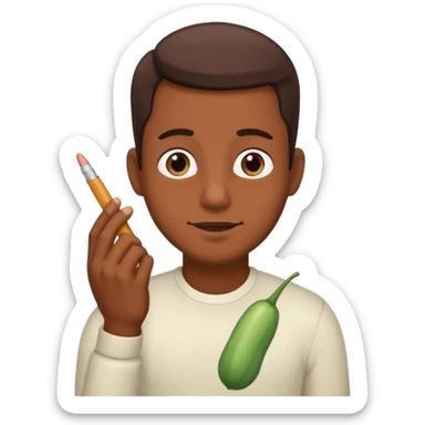 A guy stroking his shit sticker