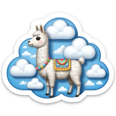 cloud patterned lama sticker