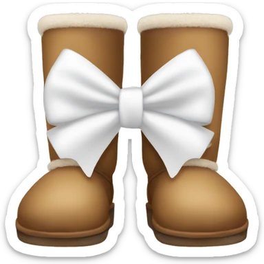 uggs white bow sticker