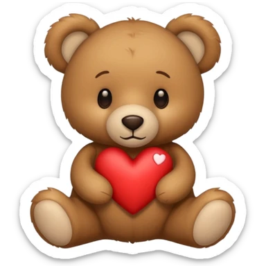 Teddy with heart on the side sticker
