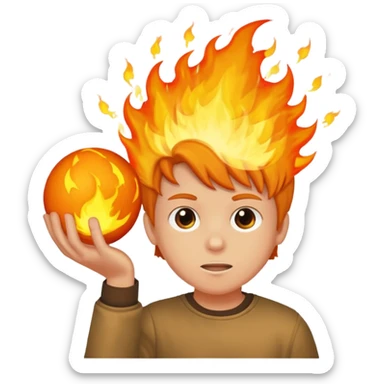 new kids style (dutch) groote vuurbal jonge sticker