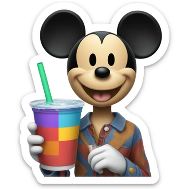 Mickey Mouse drinking sticker