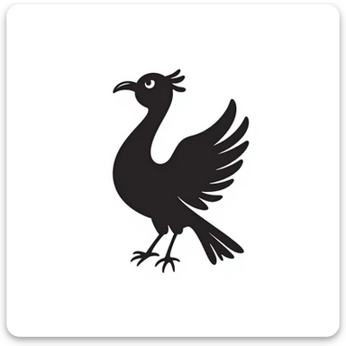 Hand-drawn liver bird, mythical bird symbol of Liverpool, cormorant-like bird with outstretched wings sticker