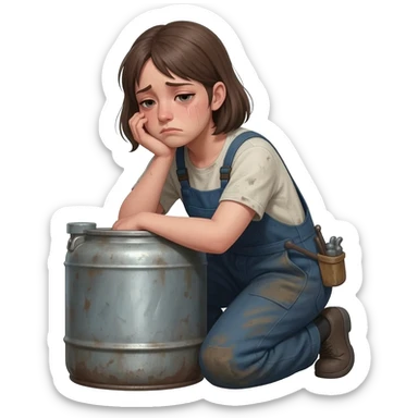 girl being a wage labor to be: burdensome, unenjoyable, and uncaring sticker