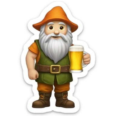 A garden dwarf with a beer sticker