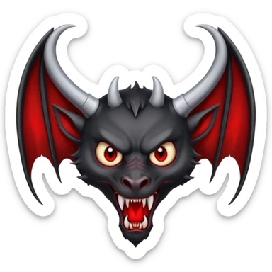 animal with horns and vampire wings sticker