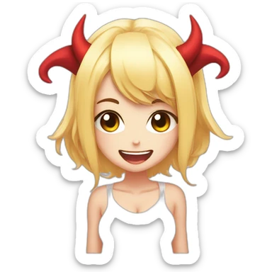 a funny devil girls manga sticker