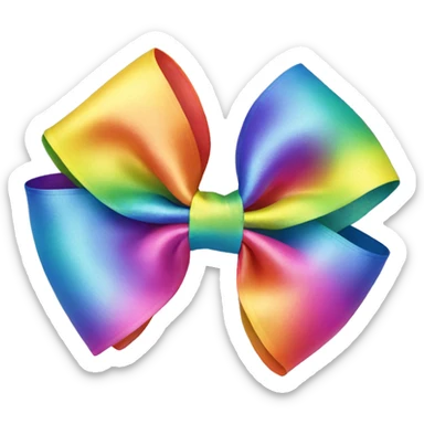 Rainbow hair bow sticker