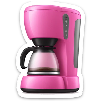 Pink coffee maker realistic sticker