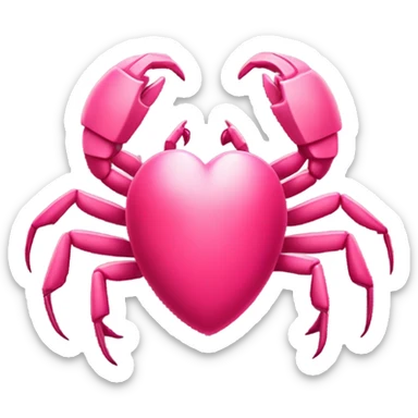 Pink scorpion holding red heart sticker