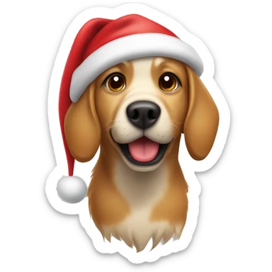 Dog in santa hat  sticker
