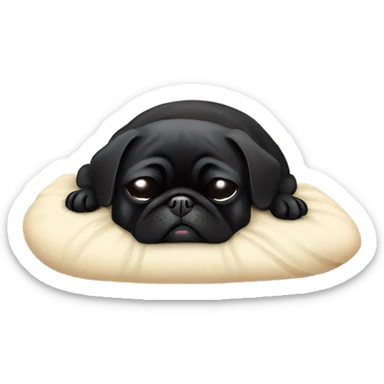 Black pug sleeping  sticker