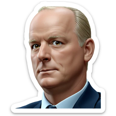 bald man in formal shirt sticker
