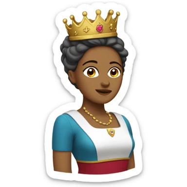 Mujer con barba y una corona en la cabeza  sticker