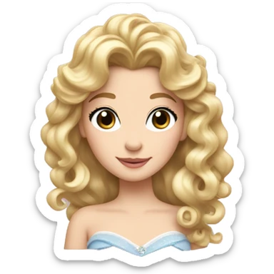 Princess Aurora blonde ringlets and bangs  sticker
