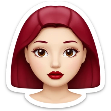 burgundy red lips sticker