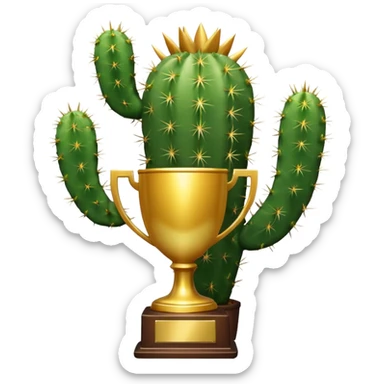 golf trophy cactus sticker