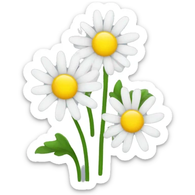 A flower common daisy  without 1 petal  sticker