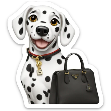 dalmatian and a prada bag sticker
