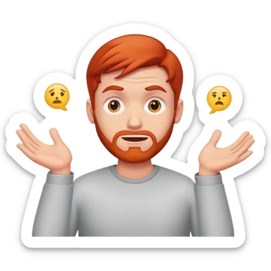 Red head man shrugging emojis sticker