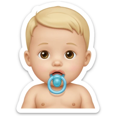 baby with pacifier in mouth sticker