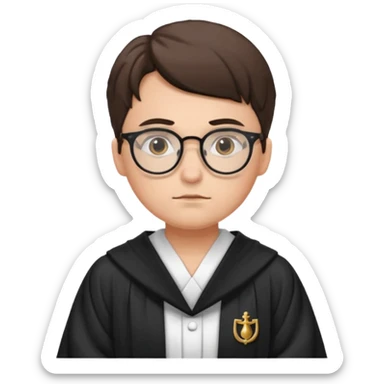 Young judge with glasses and robe sticker