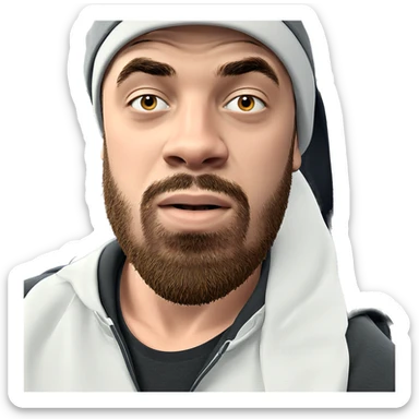 thoughtful boy with hat sticker