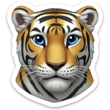 Tigre feroz en el mar azul sticker