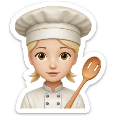 Young female  wearing white chef hat

 sticker