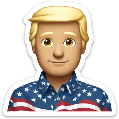 Trump in an American flag shirt sticker