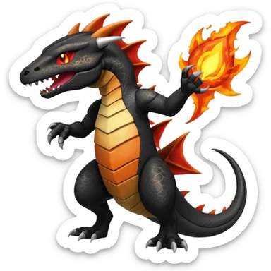 Shiny Fiery Volcanic Salandit-Marowak-Duskull-dragon sticker