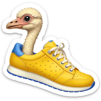  ostrich-in-yellow sneakers sticker