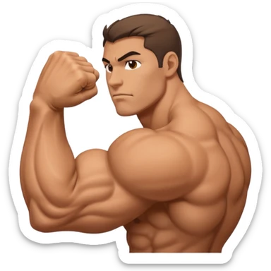 big muscular arm, fist to shoulder view sticker