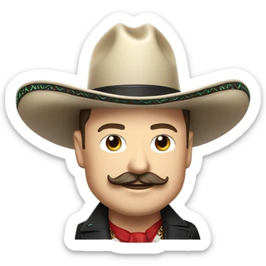  Elon musk eloncho with big mustache and black sombrero mexican hat and Tesla logo red green white Mexican shirt Tesla symbol token sticker