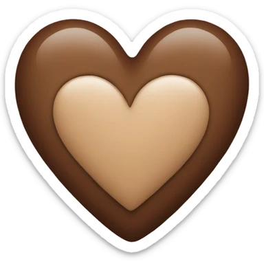 Brown heart sticker