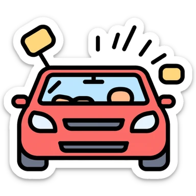 Car interior with loose parts making rattling noise sticker