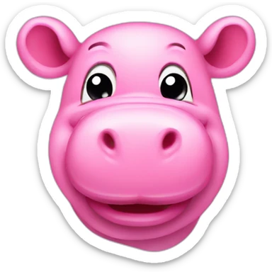cute pink hippo feeling hot sticker