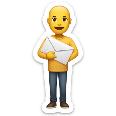 person holding stamped envelope sticker