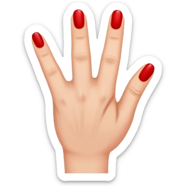 Hand with only the thumb nail painted red sticker