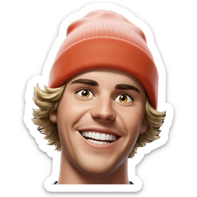 boy in beanie smiling sticker