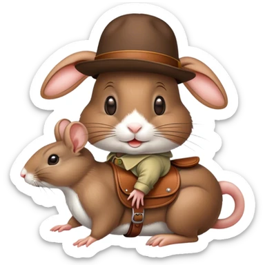 rabbit saddle mouse hat  sticker