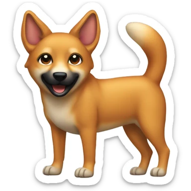 dingo-like dog, orange color, dark muzzle, thick body, small head sticker